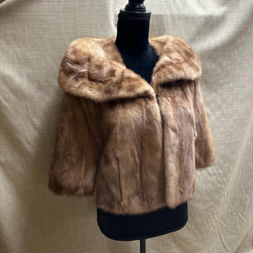 Vintage Hess Autumn Haze Natural Brown Mink Capelet
